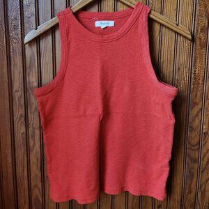MADEWELL High Neck Racer Back Tank Top - Solid Red - Size S
